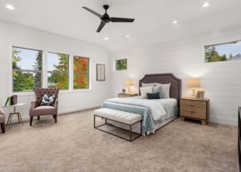 Master bedroom in luxury home