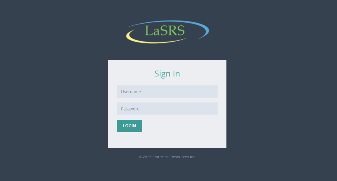 LaSRS Dashboard Login